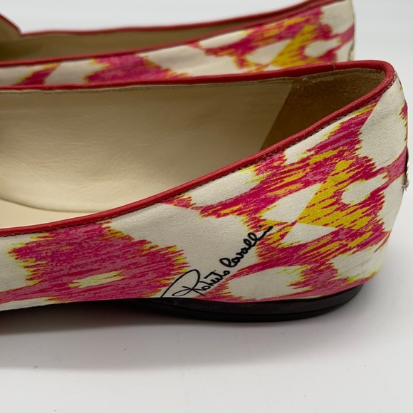 Roberto Cavalli  Ballet Flats Pink Yellow signed name on side Size 36 - Picture 7 of 11